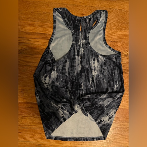 Steal blue patterned tie back tank - Picture 4 of 5
